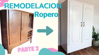 Remodelación de ropero parte 2  Pintar mueble de madera [upl. by Dumm]