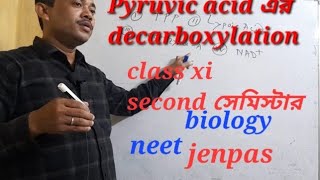 Pyruvicacid এর decarboxylationclassxi biology neetjenpas [upl. by Eibbob]