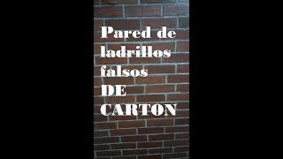 Como hacer una pared de ladrillos falsos DE CARTON [upl. by Nalyad]