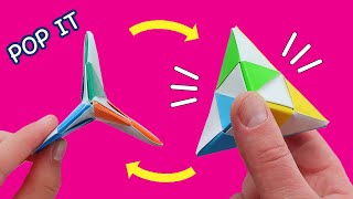 Easy Origami Pop It Fidgets Antistress Funny Moving PAPER TOYS [upl. by Olwen]