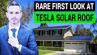 Tesla Solar Roof A Rare First Look [upl. by Gnouhp911]