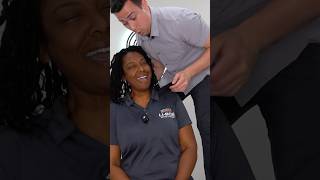 Screams of Relief 😂🤣 chiropractic neckpainrelief reaction neckcracking [upl. by Ramed]