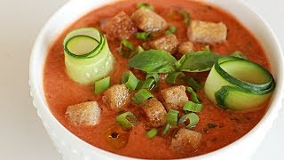 Gazpacho Recipe  Spanish Cold Tomato Soup [upl. by Chabot]