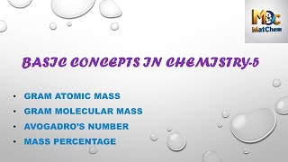 Basic Concepts in Chemistry 5 grammolecularmass molarvolume mole avogadrosnumber stp [upl. by Lunetta]