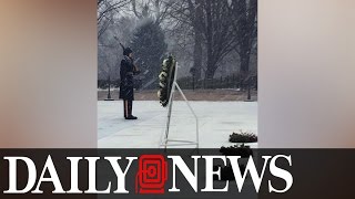 Soldiers Guard Tomb of the Unknown Soldier in the Blizzard [upl. by Lucian]