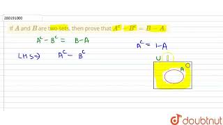 If A and B are two sets then prove that Ac Bc BA  CLASS 12  SET RELATION amp FUNCTIO [upl. by Orella]