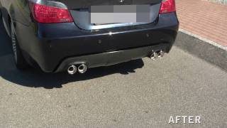 BMW E60 550I with Schmiedmann double sided sliencer system [upl. by Damien]