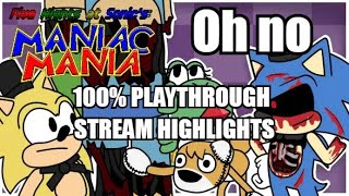 Five Nights at Sonics Maniac Mania is Wack 100 PLAYTHROUGH HIGHLIGHTS [upl. by Barnaba]