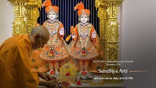 6SEP2024  LIVE Sandhya Arti  BAPS Shri Swaminarayan Mandir  Toronto Canada [upl. by Eemak464]