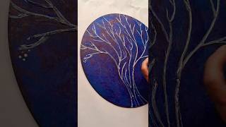 DIY Glue gun art and craft blue💙 and silver art painting arttherapy [upl. by Rhonda]