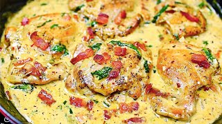 Creamy Garlic Parmesan Chicken Thighs  Easy Chicken Recipe [upl. by Muriah]