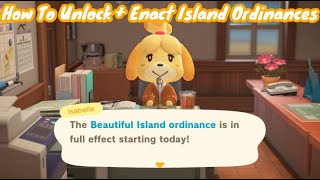 How To Unlock Ordinances amp Enact Them Too  Island Ordinances  Animal Crossing New Horizons 20 [upl. by Einahpetse104]