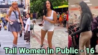 Tall Women in Public  16  tall girls in public  tall amazon woman [upl. by Gove]