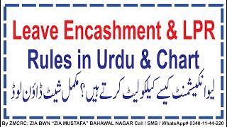 Leave Encashment amp LPR Rules in Urdu  Leave Preparatory to Retirement Leave Encashment Calculation [upl. by Shwalb]