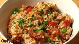 Easy Chicken and Chorizo Risotto  One Pot Chef [upl. by Eiramlatsyrk721]