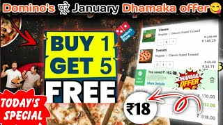 Buy 1 pizza amp Get 5 pizza🆓🆓🆓Dominos pizza offerdominos pizza offers for todaydominos coupon code [upl. by Atteloiv]