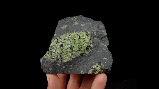 176599019785 PERIDOT XENOLITE  OLIVINE  FORSTERITE in BASALT  Czech Republic Smrčí Quarry [upl. by Leary]