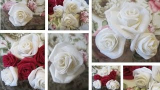 DIY Gorgeous Fabric Roses  Preeti Petals [upl. by Anabella]