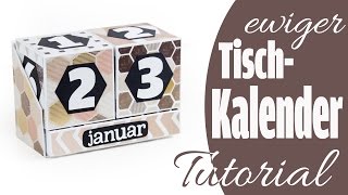 Tutorial Ewiger Tischkalender  Perpetual Calendar aus Papier  DEUTSCH [upl. by Aihsiek384]