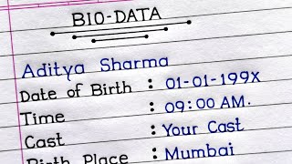 How To Write Marriage Biodata For Boys In English  How To Make Biodata  Biodata Format [upl. by Murvyn]