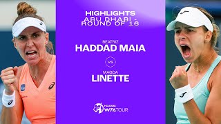 Beatriz Haddad Maia vs Magda Linette  2024 Abu Dhabi Round of 16  WTA Match Highlights [upl. by Lymn]