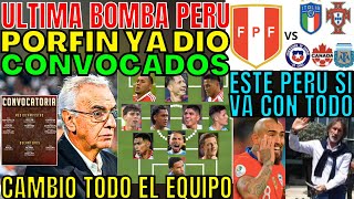 ÚLTIMO MINUTO FOSSATI SE ADELANTÓ Y DIÓ SU PRIMERA LISTA DE CONVOCADOS PERÚ CON EQUIPAZO SORPRENDE [upl. by Devlen]