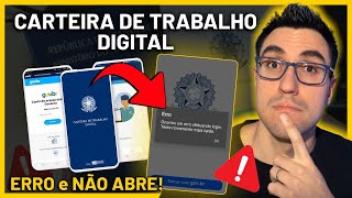 ERRO na CARTEIRA DE TRABALHO DIGITAL  NÃO ABRE COMO RESOLVER [upl. by Alaikim433]