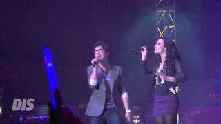 Joe Jonas amp Demi Lovato perform quotThis is Mequot live at Epcot in Walt Disney World [upl. by Llehcim]