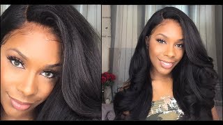 No Glue Or Gel Install ALIST LACE HAIR THE PAULINE  GLUELESS FULL LACE WIG  LIGHT YAKI REVIEW [upl. by Hsatan]