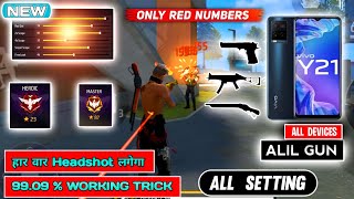 Free Fire HEADSHOT Setting 2023 ⚡ VIVO Y21  4GB RAM  Sensitivity settings FF [upl. by Aimit]