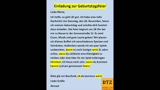 GAST DTZ B1 Briefe schreiben Prüfung B1 Neu 2024 dtz gastdtz gast briefschreiben Brief [upl. by Ellenahc407]