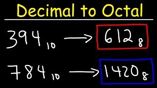 Decimal to Octal Conversion [upl. by Patnode]