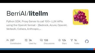 GitHub  BerriAIlitellm Python SDK Proxy Server to call 100 LLM APIs using the OpenAI format [upl. by Salta]