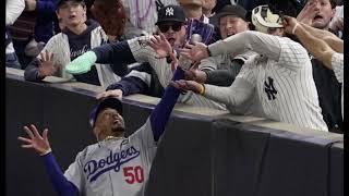 Yankees fan interferes with Mookie Betts in wild World Series Game 4 moment [upl. by Groves]