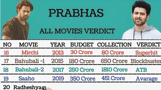 Prabhas All Movies Verdict 2024  Budget  Collection  SK Compare [upl. by Ordisy773]