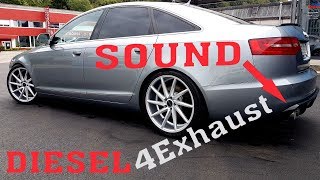 Audi A6 30 TDI 240  300 PS Diesel SOUND Auspuff 4 Exhaust Muffler S6 Chip Tuning  Review [upl. by Annahsal487]