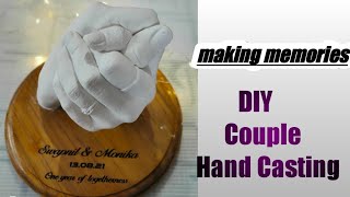 DIYCouple Hand Casting  Couple Casting Tutorial  Life Casting At Home  How To Use Casting Kit [upl. by Odraner]