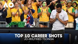 JoWilfried Tsonga Top 10 Career Shots  Australian Open [upl. by Ydollem]