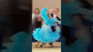 Viennese waltz performance 🩵dancedancecompetitiondancechoreographydanceperformancewaltz [upl. by Ahsienauq]