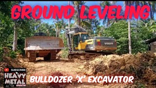 bulldozer X excavator  road leveling [upl. by Hickie]