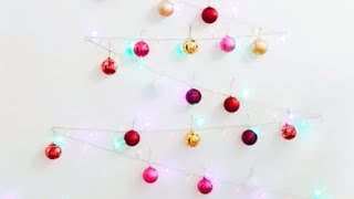 Как сделать ёлку своими руками Как сделать ёлку из гирлянды DIY wall Christmas tree [upl. by Sineray]