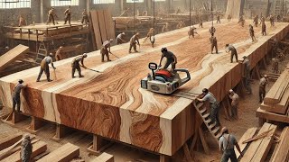 Fast woodworking process making large tables from wood wood is more precious than gold [upl. by Simsar157]