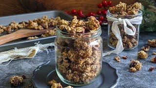 Granola délicieux  Sans sucre ajouté  Pour une collation protéinée et faire le plein dénergie ♥ [upl. by Adnylem727]