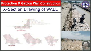 Cross Section of Gabion Wall  Section Drawing of Gabion Wall  Flood Protection Work  Gabion Wall [upl. by Fredel579]