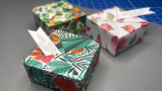 Geschenkbox basteln aus Papier  Origami Schachtel quadratisch origami gift box Geschenkschachtel [upl. by Redmond]