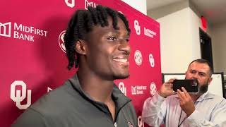 Oklahoma Football LB Sammy Omosigho Houston postgame [upl. by Catherina]