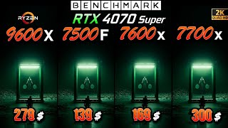 Ryzen 5 9600x vs 5 7500F vs 5 7600x vs 7 7700x  Test in 8 Games  1440p  RTX 4070 Super [upl. by Aramac744]