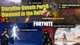 Fortnite Story Quests Part 6  Diamond in the Raft Storyline Place Stark Power Dampeners at the Raft [upl. by Ebbarta]