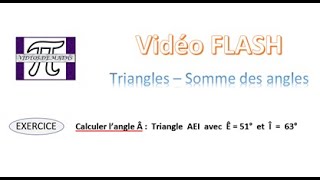 VideoFLASH  Triangles  Somme des angles [upl. by Merry]