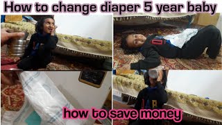 How to change diaper 5 year baby daiper change with save money 💰 requested video duckybhai [upl. by Aneetsyrk618]